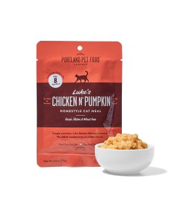 Luke's Chicken N' Pumpkin Human-Grade Cat Meal. Mixer or Meal Topper. 2.6 oz Pouch - Single